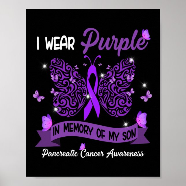 Poster Eu Visto Roxo Em Memória Do Meu Filho Pancreático. (Frente)