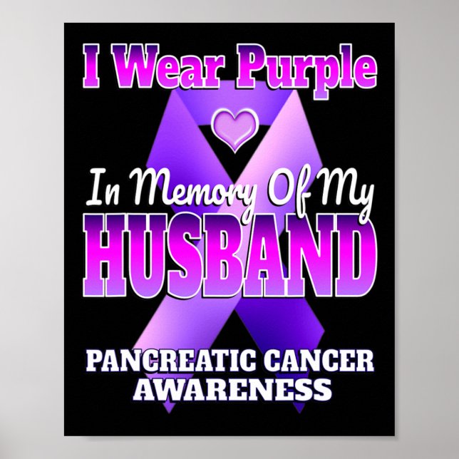 Poster Eu Visto Roxo Em Memória Do Meu Marido Pancreático (Frente)