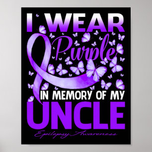 Poster Eu Visto Roxo Em Memória Do Meu Tio Epilepsy Aware