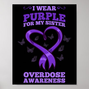 Poster Eu Visto Roxo Para A Consciência Da Sobredosagem D