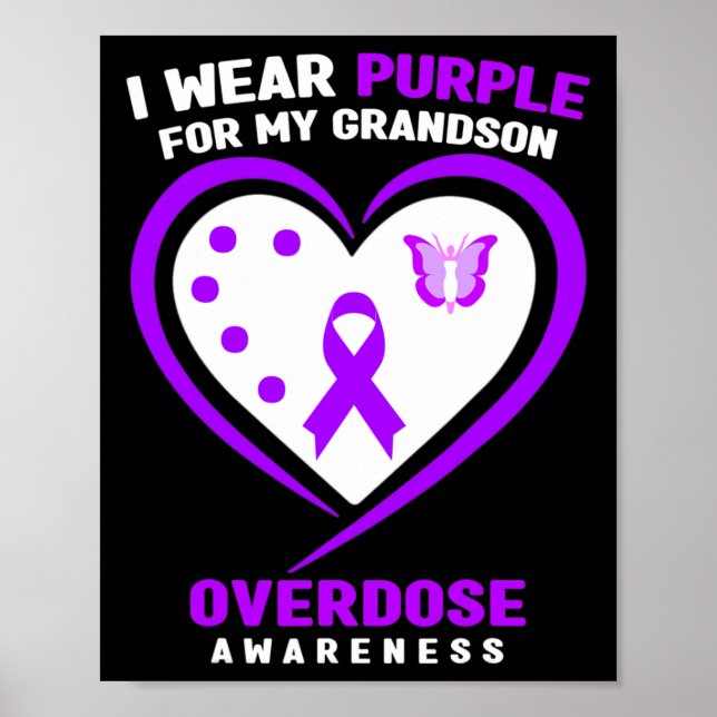 Poster Eu Visto Roxo Para A Consciência Da Sobredosagem D (Frente)