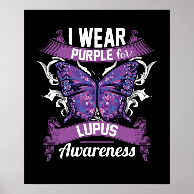 Poster Eu visto Roxo para a Consciência do Lupus (Frente)
