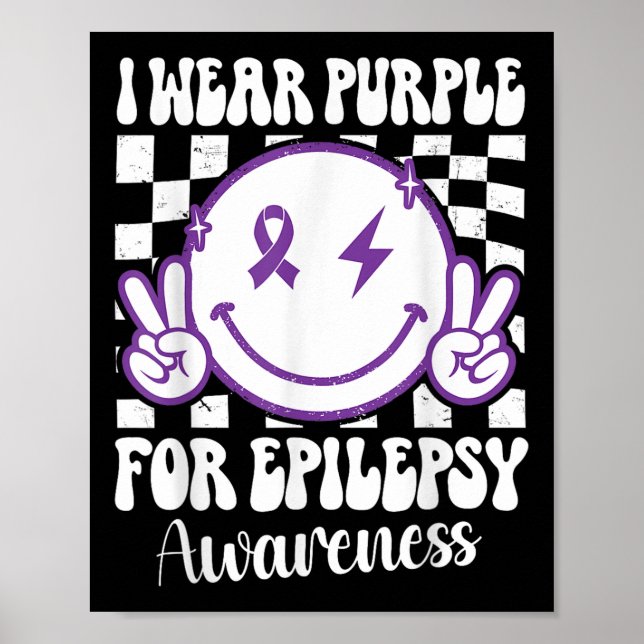 Poster Eu Visto Roxo Para A Consciência Epilepsia Sorria  (Frente)