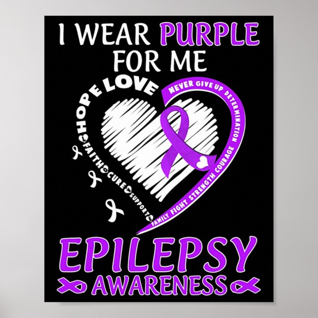 Poster Eu Visto Roxo Para Mim Consciência Epilepsia Coste (Frente)