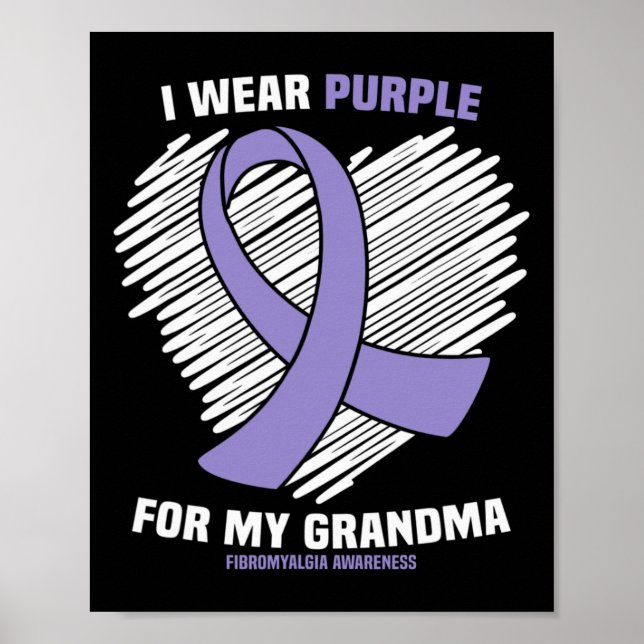 Poster Eu Visto Roxo Para Minha Avó Fibromialgia Awarenes (Frente)