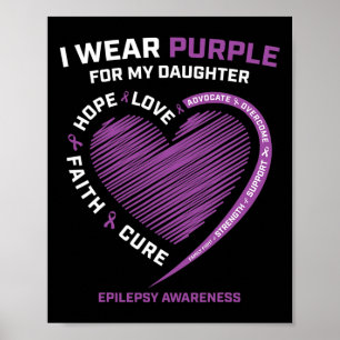 Poster Eu Visto Roxo Para Minha Filha Mãe Pai Epilepsia A