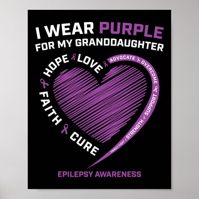 Poster Eu Visto Roxo Para Minha Neta Epilepsia Awaren (Frente)