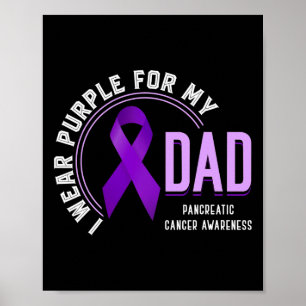 Poster Eu Visto Roxo Para O Meu Câncer de pâncreas Pai Aw