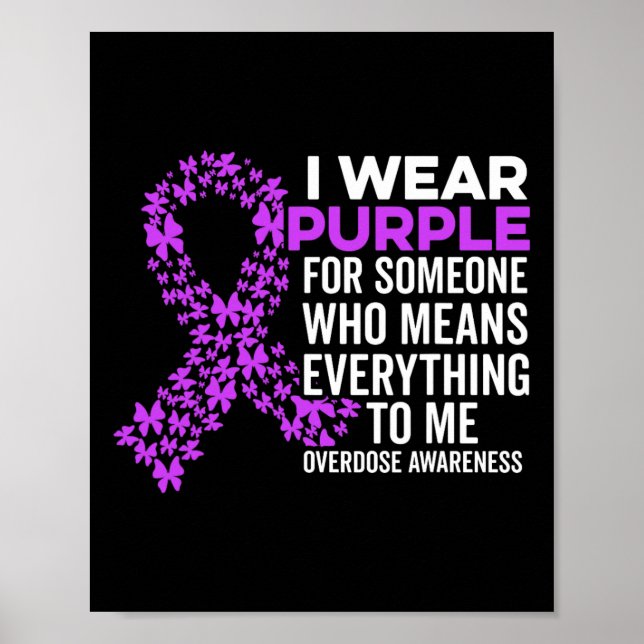 Poster Eu Visto Roxo para Sensibilização para Sobredosage (Frente)