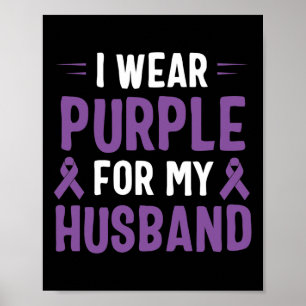 Poster Eu Visto Roxo Pelo Meu Câncer de pâncreas Marido A