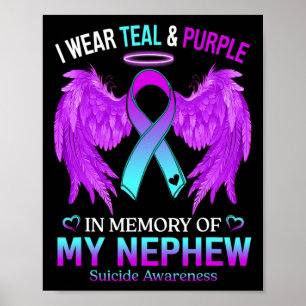 Poster Eu Visto Roxo Teal Em Memória De Sobrinho Suicida