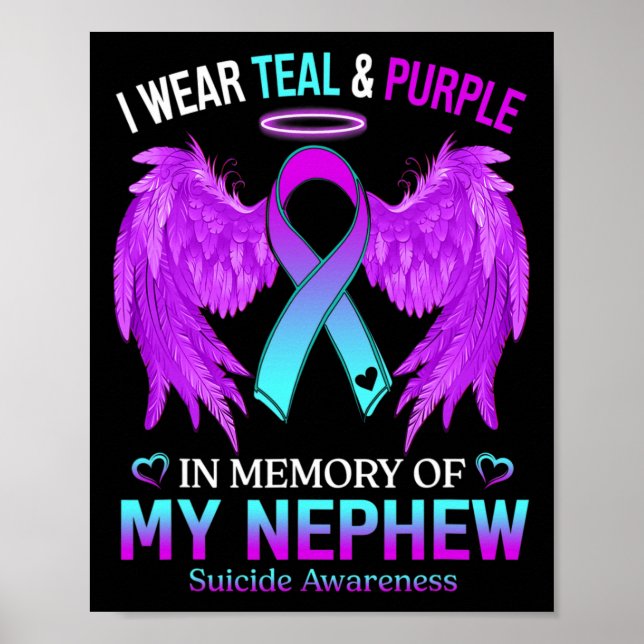 Poster Eu Visto Roxo Teal Em Memória De Sobrinho Suicida  (Frente)