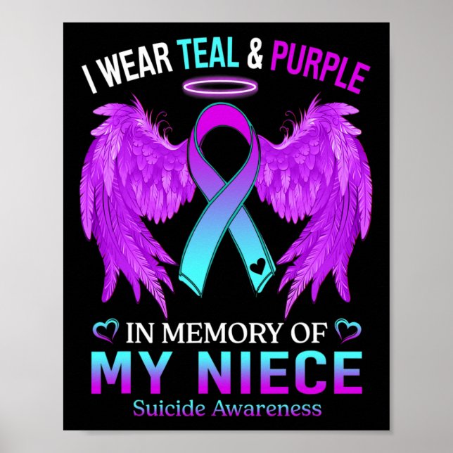 Poster Eu Visto Roxo Teal Em Memória Do Suicídio Da Onça  (Frente)