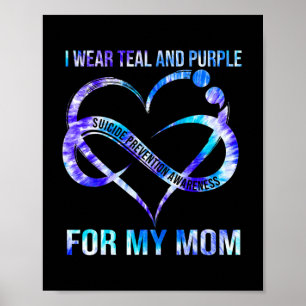 Poster Eu Visto Roxo Teal Para A Prevenção Do Suicídio Da