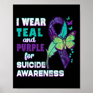 Poster Eu Visto Roxo Teal Por Consciência Suicida Você Pr