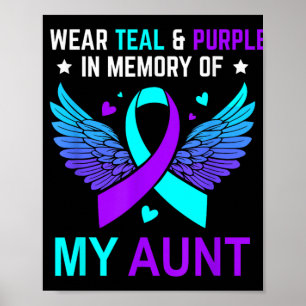 Poster Eu Visto Teal & Puro Em Memória Da Minha Tia S