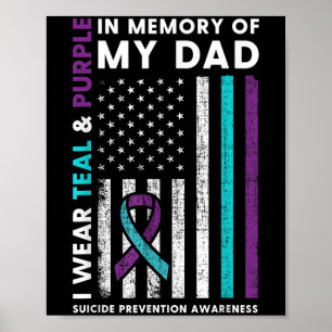 Poster Eu Visto Teal & Purple Em Memória Do Meu Suici