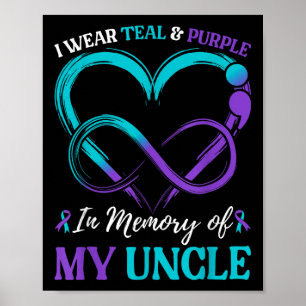 Poster Eu Visto Teal & Purple Em Memória Do Meu Tio