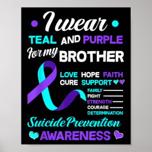 Poster Eu Visto Teal &amp; Purple Para Meu Irmão Suicídio