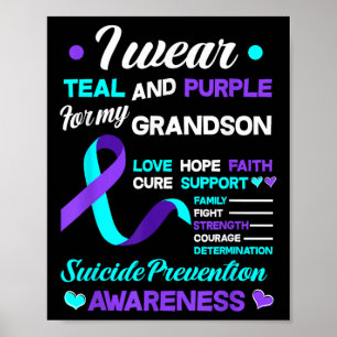 Poster Eu Visto Teal & Purple Para O Meu Neto Suicídi