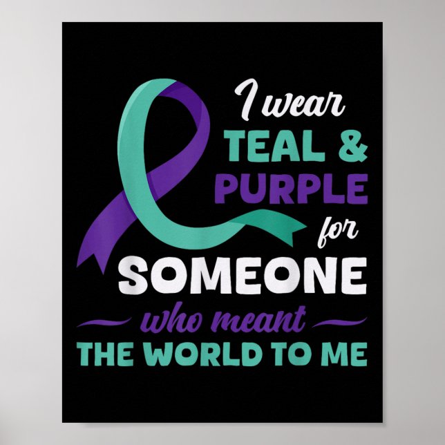 Poster Eu Visto Teal &amp; Roxo Para A Prevenção Do Suicí (Frente)