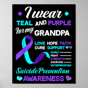 Poster Eu Visto Teal & Roxo Para O Meu Avô Suicídio P