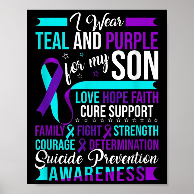Poster Eu Visto Teal &amp; Roxo Para O Meu Filho, Evitar  (Frente)