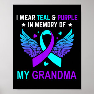 Poster Eu Visto Teal E Roxo Em Memória Da Minha Avó Sui