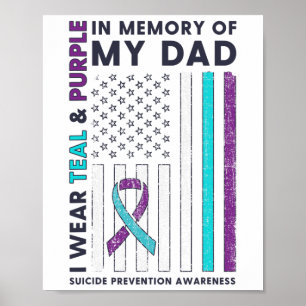 Poster Eu Visto Teal E Roxo Em Memória Do Meu Suicídio Pa