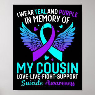 Poster Eu Visto Teal E Roxo Para A Minha Peste De Suicídi