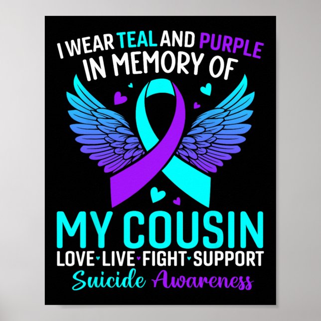 Poster Eu Visto Teal E Roxo Para A Minha Peste De Suicídi (Frente)