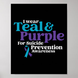 Poster Eu Visto Teal E Roxo Para A Prevenção Do Suicídio