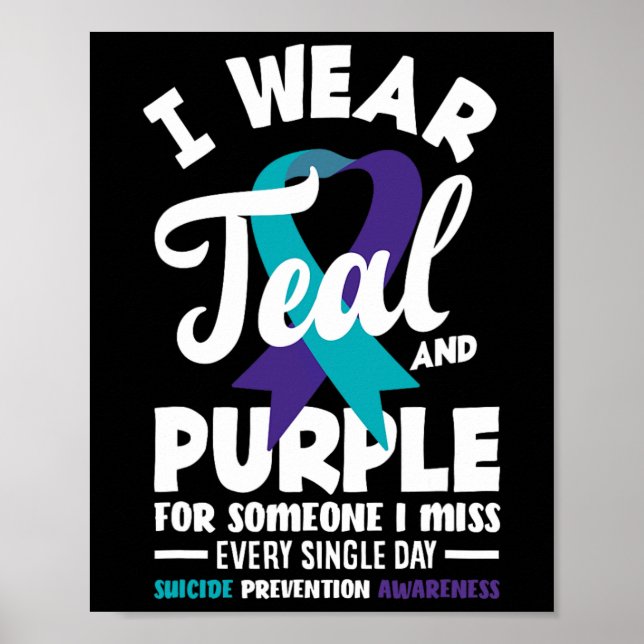 Poster Eu Visto Teal E Roxo Para Alguém Que Eu Sinto Falt (Frente)