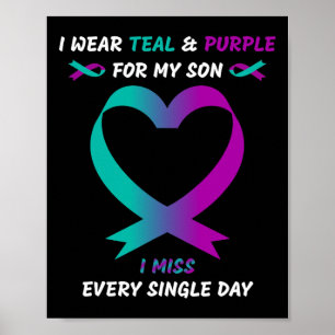 Poster Eu Visto Teal E Roxo Para Meu Filho Eu Sinto Falta