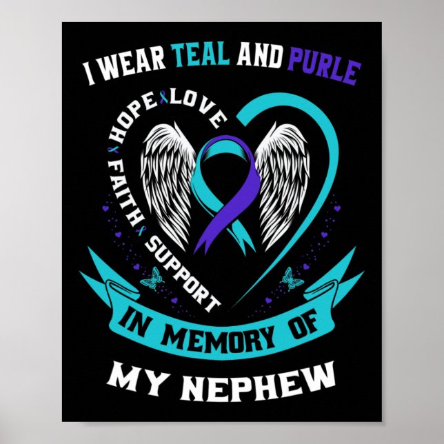 Poster Eu Visto Teal E Roxo Para Meu Sobrinho Suicida (Frente)