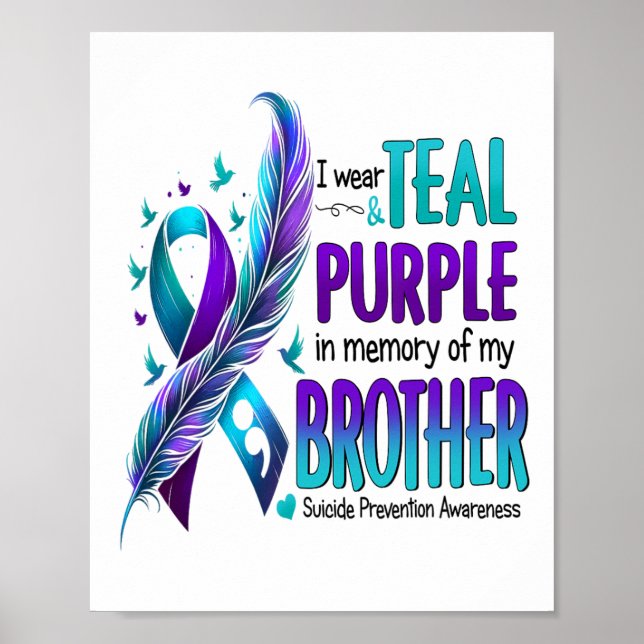 Poster Eu Visto Teal E Roxo Para O Meu Irmão Suicida Ante (Frente)