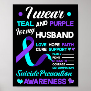 Poster Eu Visto Teal E Roxo Para O Meu Marido.
