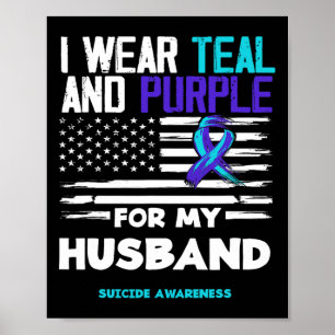 Poster Eu Visto Teal E Roxo Para O Meu Marido, Suicídio,