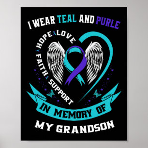 Poster Eu Visto Teal E Roxo Para O Meu Neto Suicídio Awa