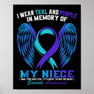 Poster Eu Visto Teal E Roxo Para O Meu Suicídio Da Niece