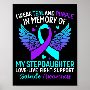 Poster Eu Visto Teal E Roxo Para O Suicídio Da Stepfilha