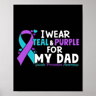 Poster Eu Visto Teal E Roxo Pelo Meu Pai Suicida Preventi