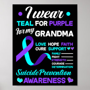 Poster Eu Visto Teal E Roxo Pelo Suicídio Da Minha Avó An