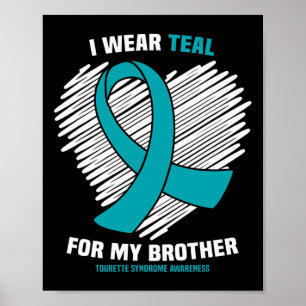 Poster Eu Visto Teal Para Meu Irmão Sindroma Tourette Com
