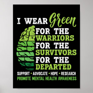 Poster Eu Visto Verde Para A Consciência Mental Combater