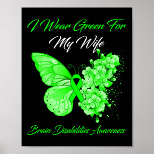 Poster Eu Visto Verde Para Minha Esposa Deficiência Cereb
