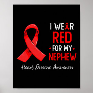 Poster Eu Visto Vermelho Para A Consciência Da Doença Car