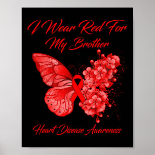 Poster Eu Visto Vermelho Para A Consciência Da Doença Car