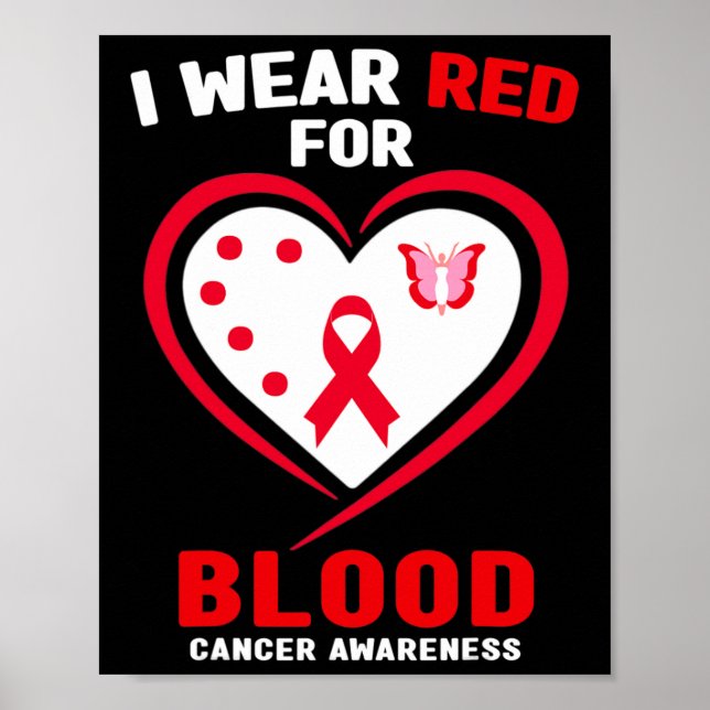Poster Eu Visto Vermelho Para A Consciência Do Cancer 3 (Frente)