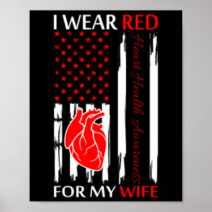 Poster Eu Visto Vermelho Para A Minha Mulher Sensibilizaç